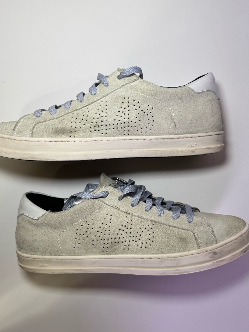P448 Low Top Grey Suede Metallic Sneakers Size EU 44 / US 11